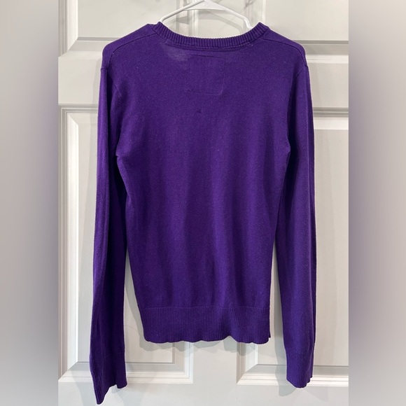 Aeropostale Y2K Size S Deep V-Neck Sweater Top Collegiate Academia 90's Slim Fit - Picture 2 of 9